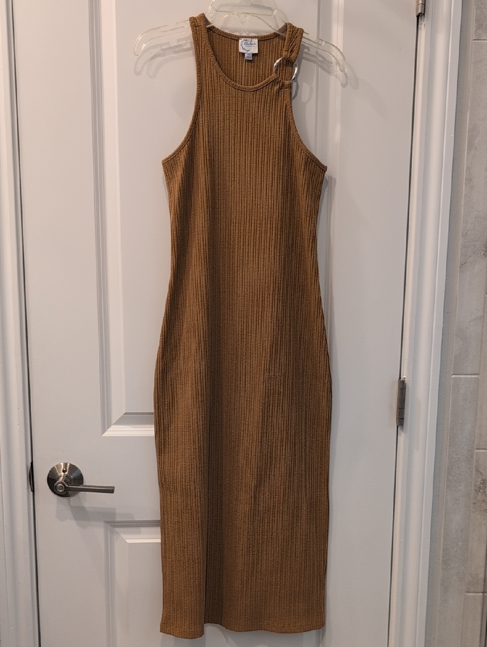 Francesca's Collections XS Ribbed Midi Dress in Tan NWT